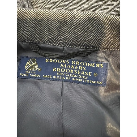 BROOKS BROTHERS Men's 41R Wool Made in USA Brooksease Blazer Brown Pinstripe - Picture 6 of 7